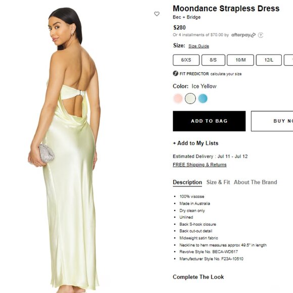 Bec & Bridge Moondance Dress in Ice Yellow - Picture 1 of 2